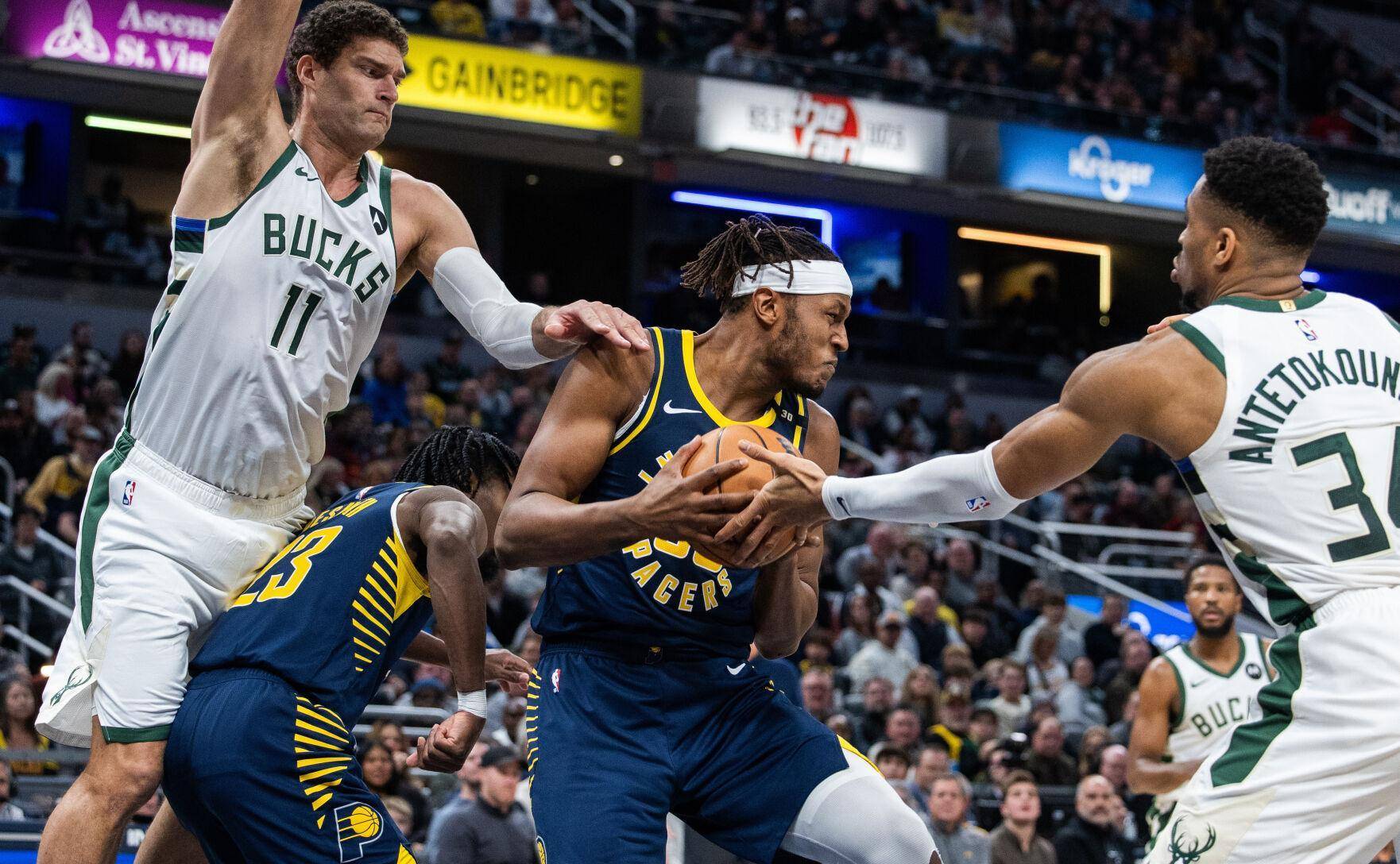 开云下载-步行者险胜雄鹿，字母哥刷新纪录